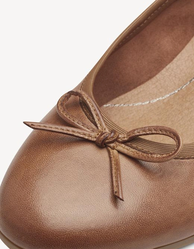 Women's Leather Ballerina Shoe Brown