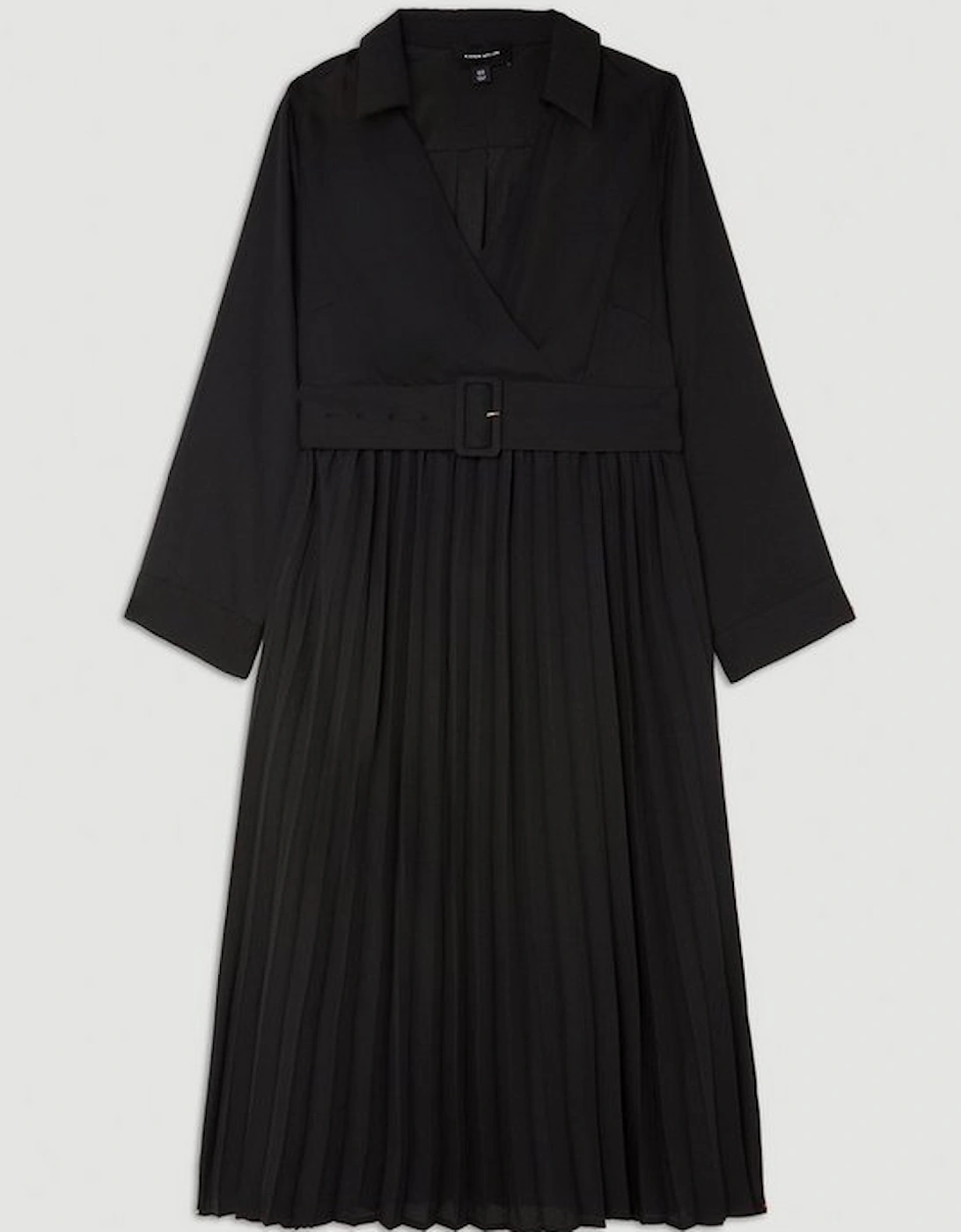 Plus Size Pleated Georgette Woven Midi Dress