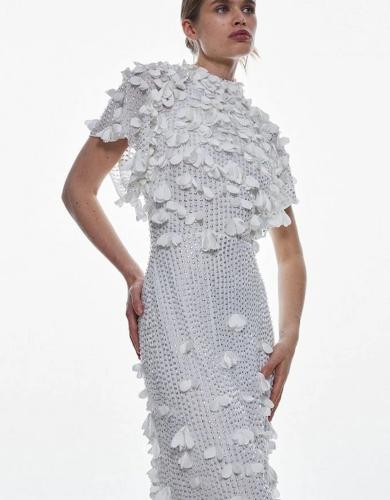 Tall Crystal Applique Angel Sleeve Woven Maxi Dress