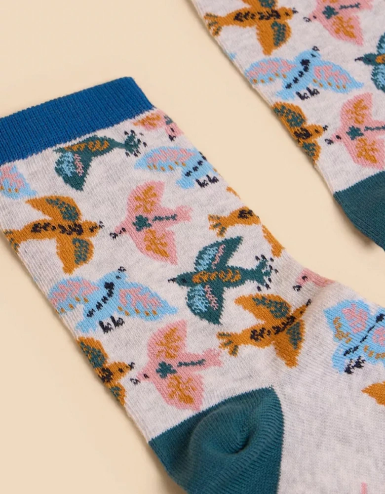 Women's Flying Bird Ankle Sock Grey Multi