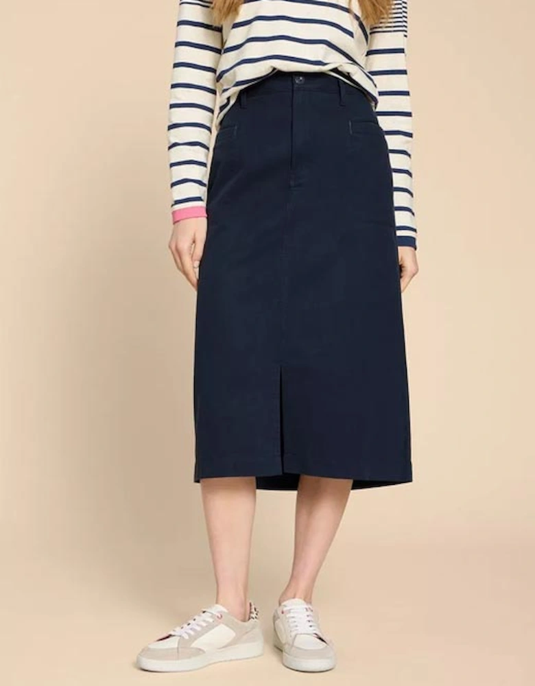 Women's Penny Midi Skirt Dark Navy