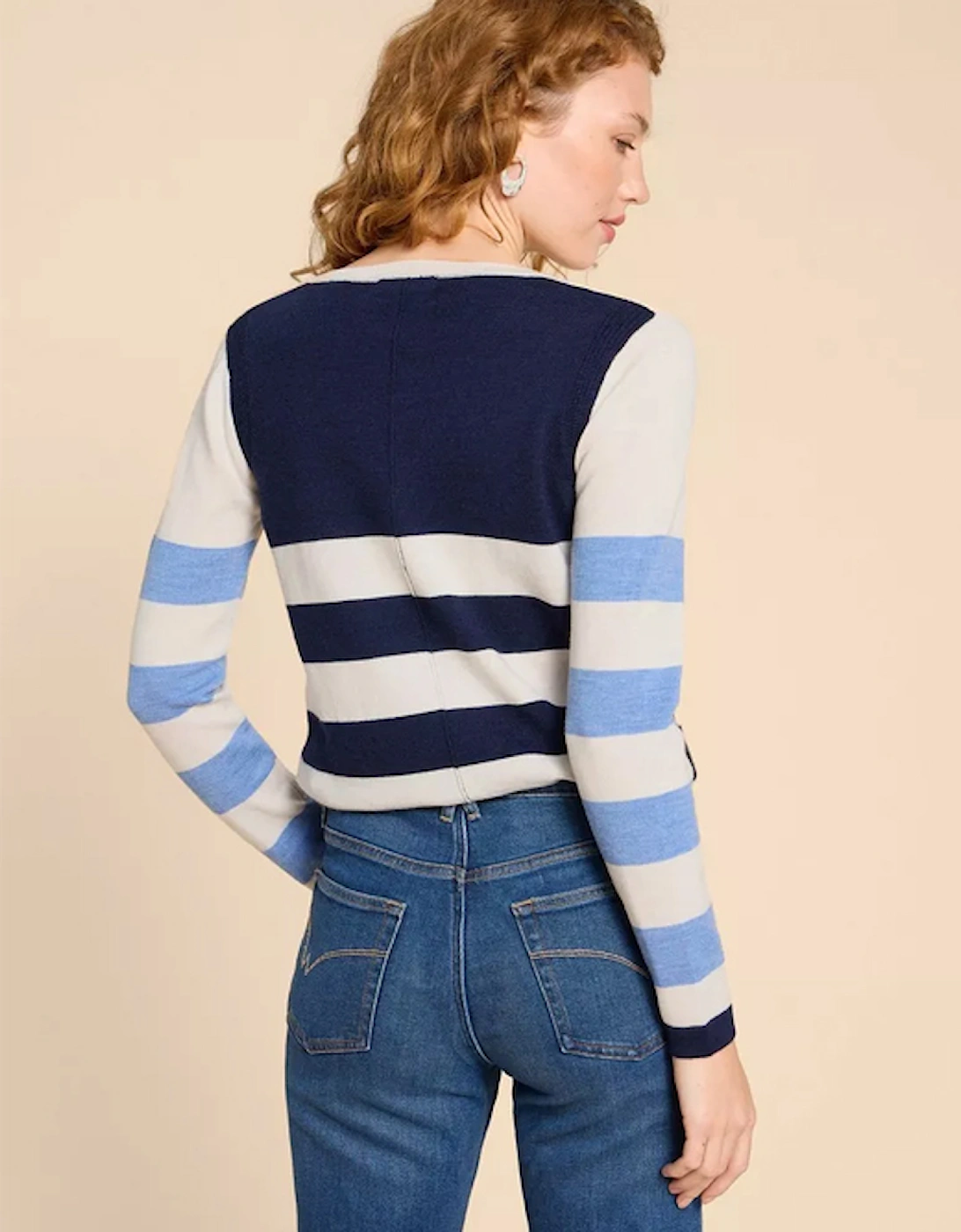 Women's Merino Wool Jumper Navy Multi