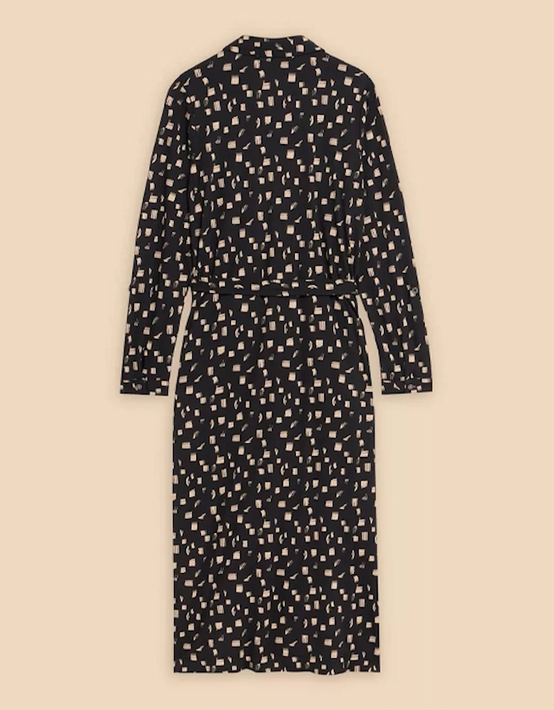 Women's Annie Jersey Shirt Dress Black Print