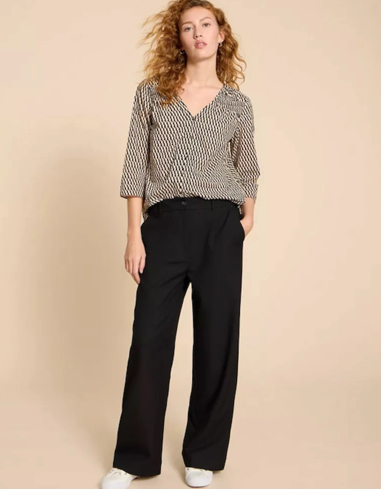 Women's Belle Wide Leg Trouser Pure Black