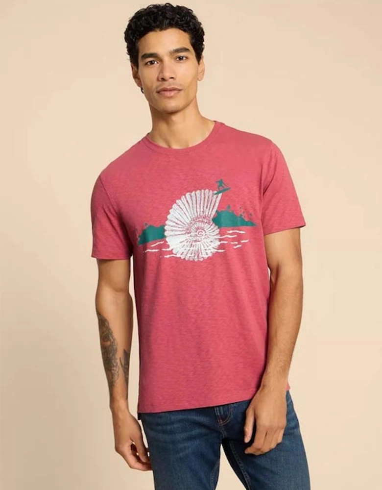 Men's Surf Shell Graphic Tee Coral Print