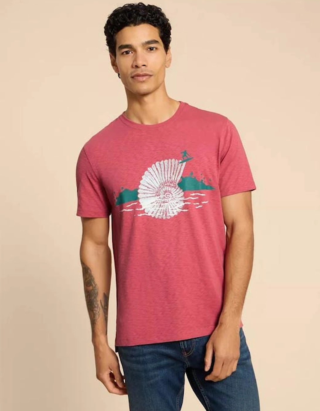 Men's Surf Shell Graphic Tee Coral Print, 8 of 7