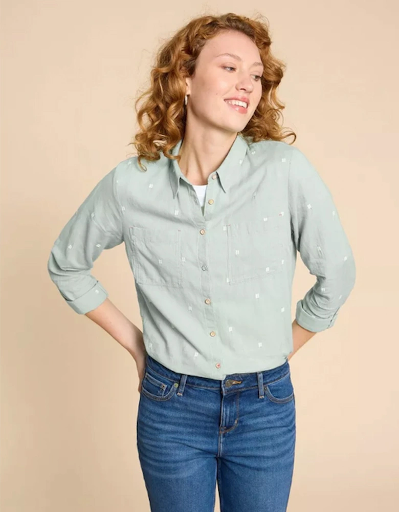 Women's Sophie Organic Cotton Shirt Mid Green