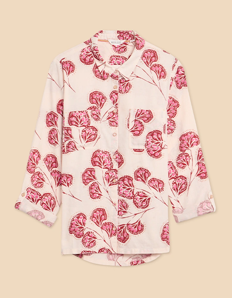 Women's Sophie Organic Cotton Shirt Ivory Print