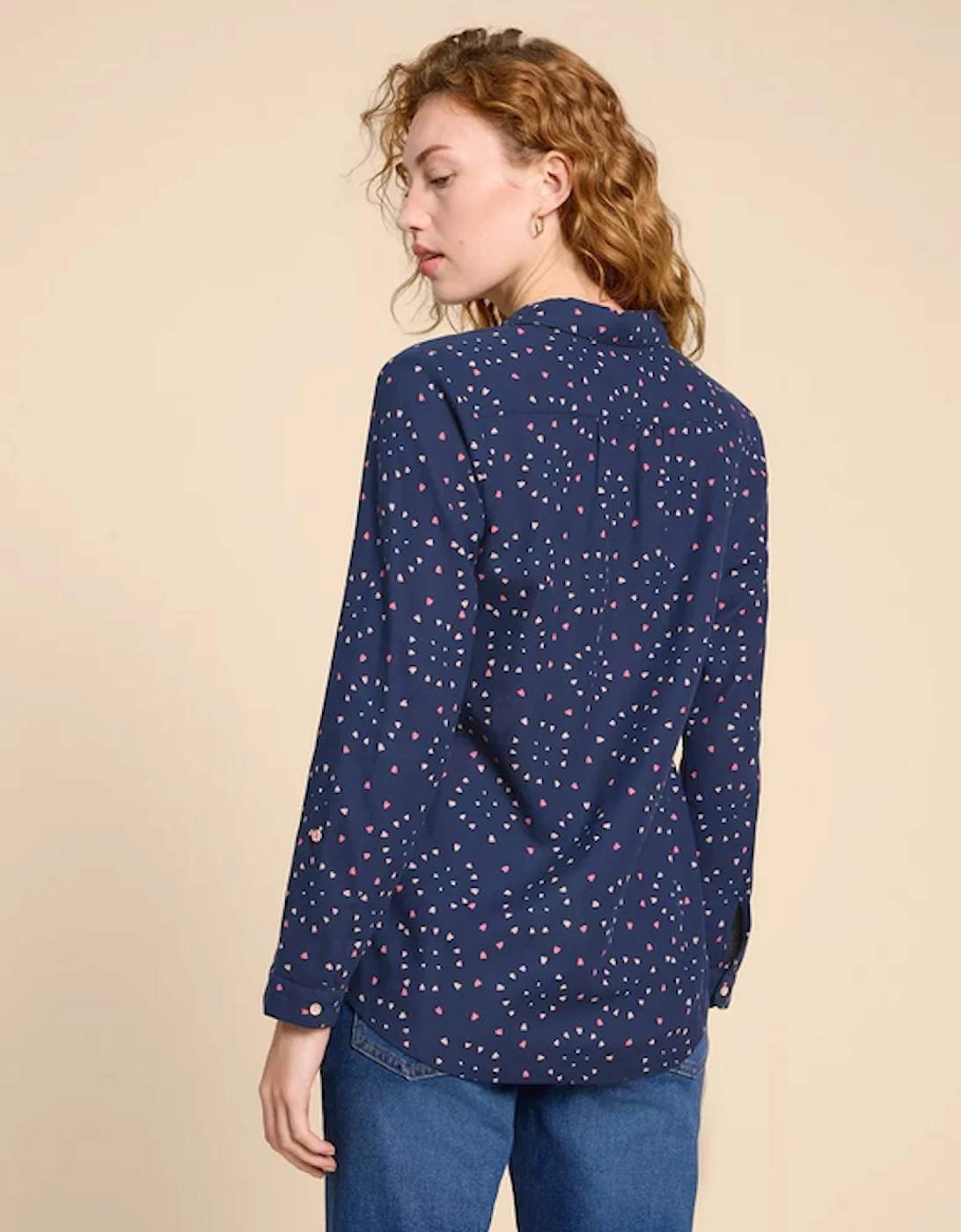 Women's Sophie Organic Cotton Shirt Navy Print