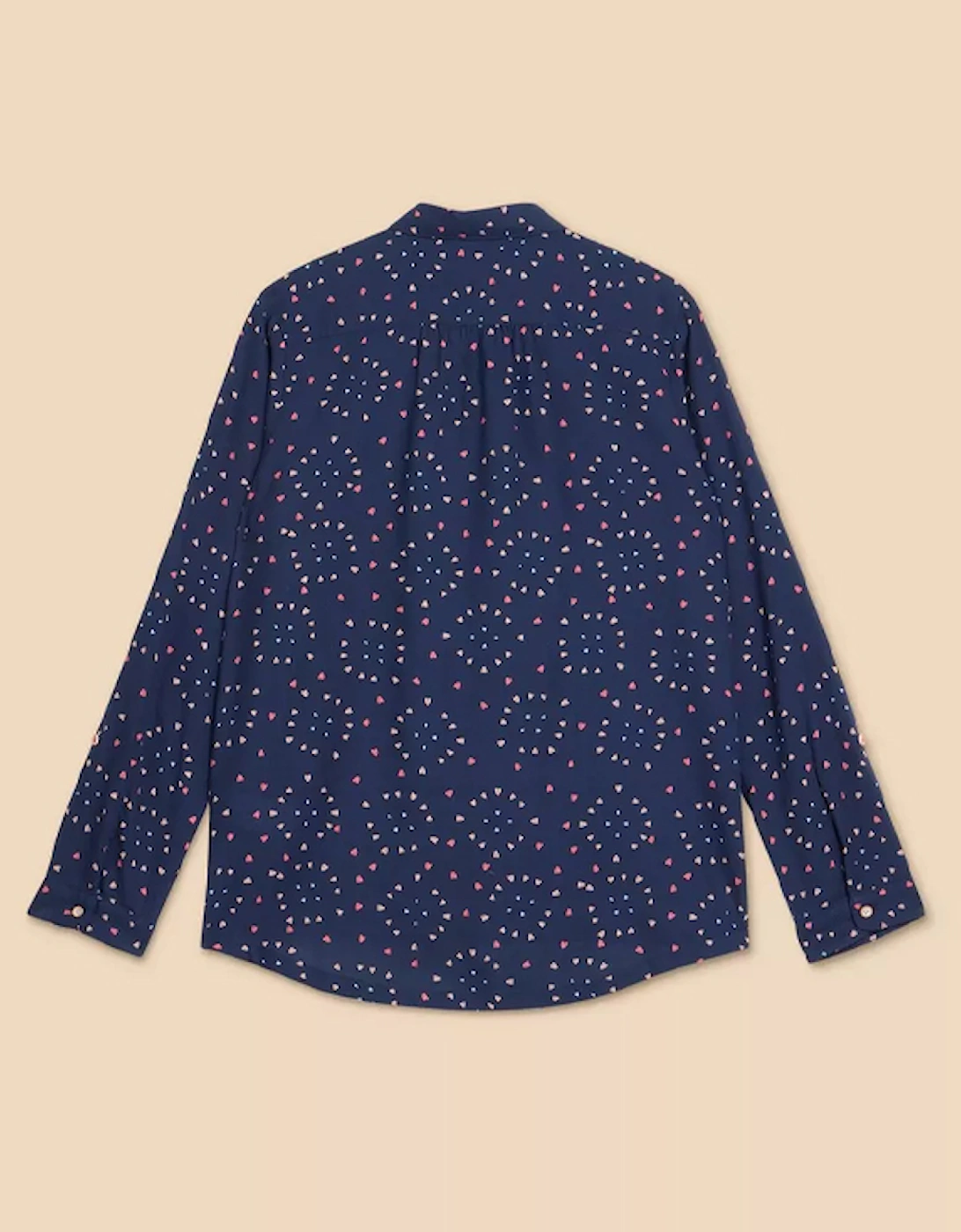 Women's Sophie Organic Cotton Shirt Navy Print