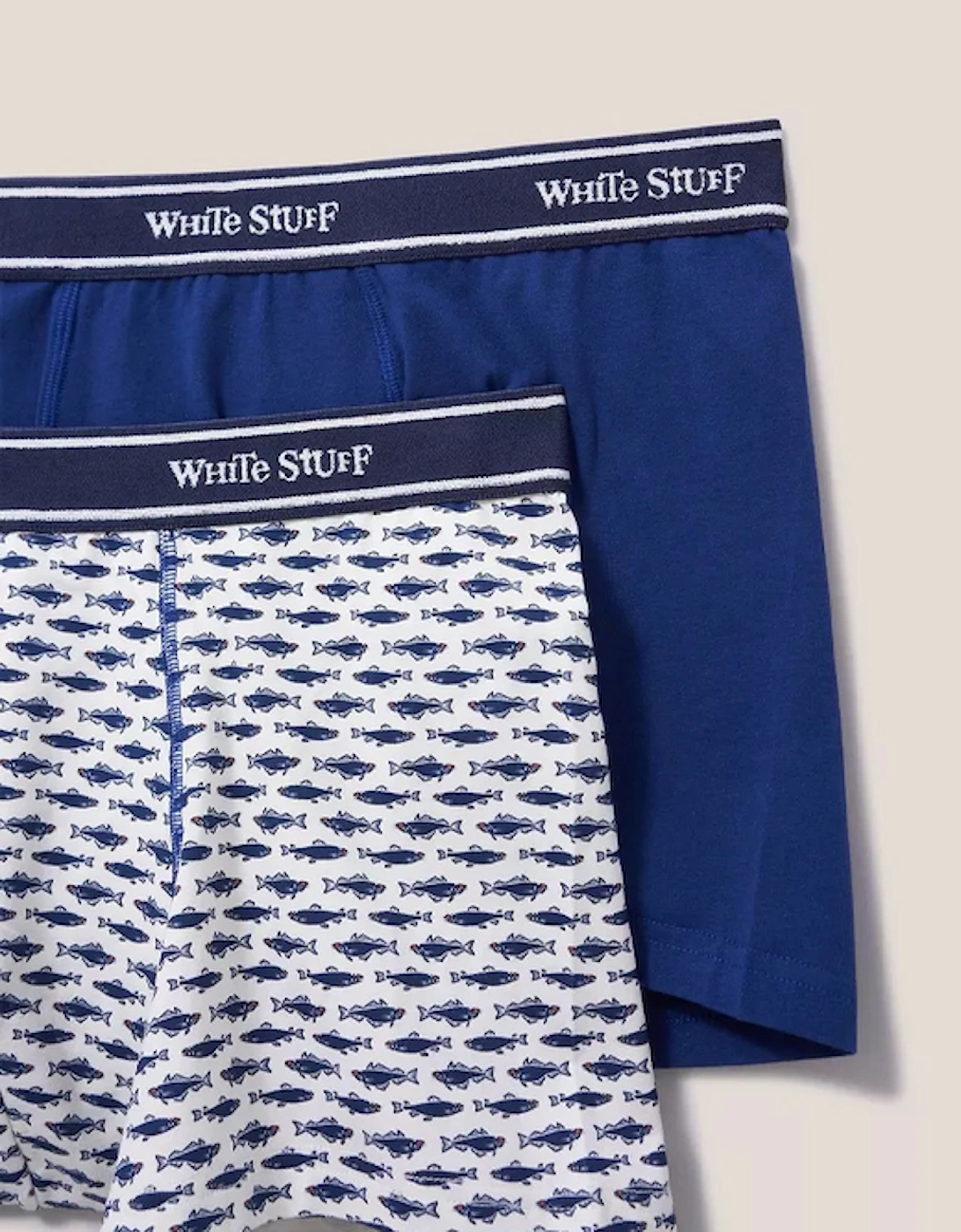 Men's 2 Pack Boxers Plain And Print White Multi