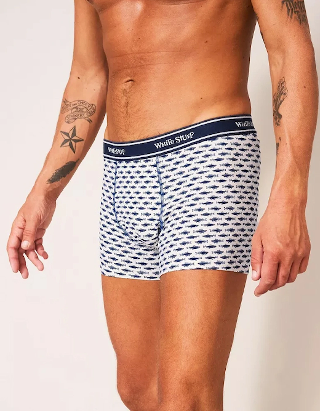 Men's 2 Pack Boxers Plain And Print White Multi