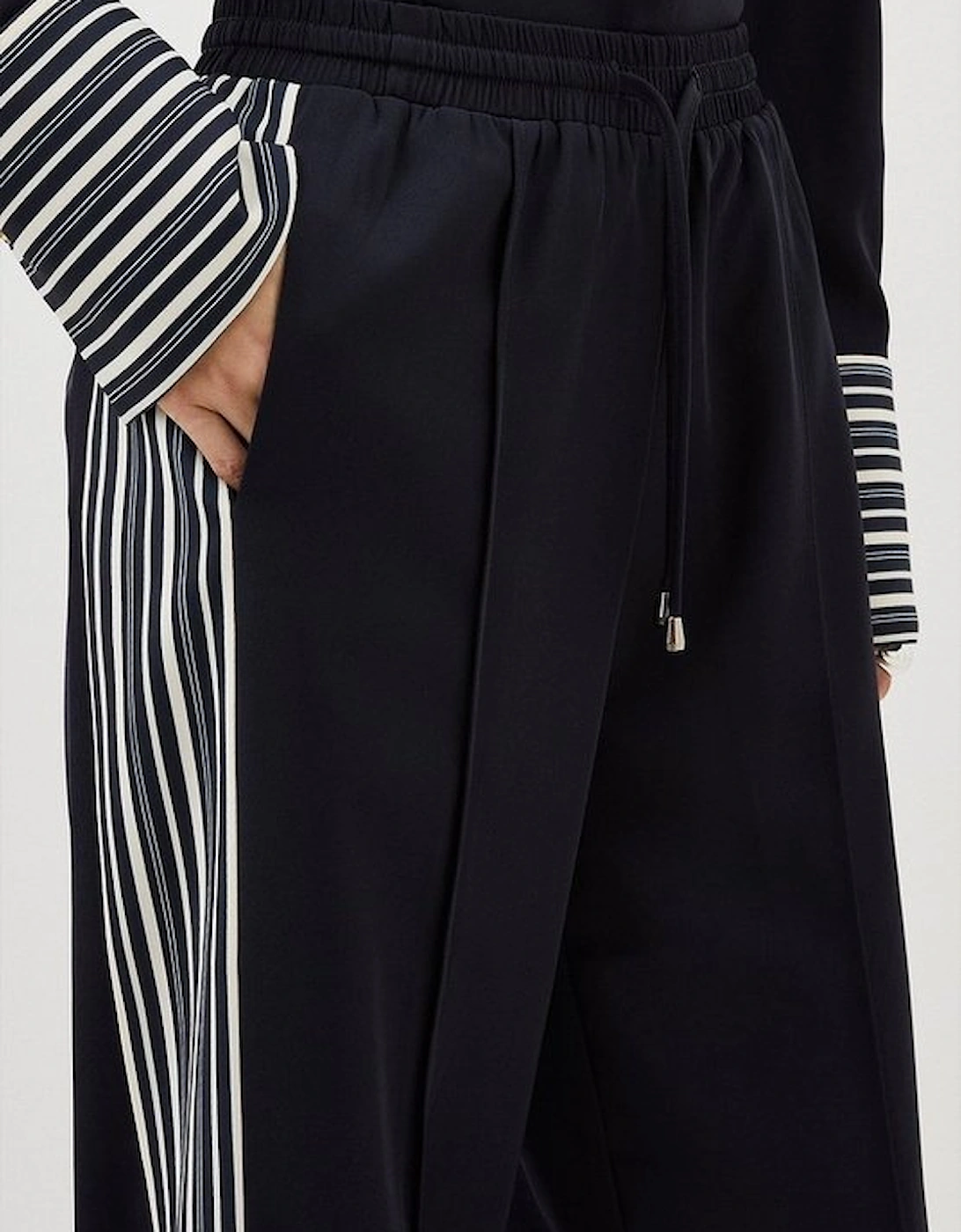 Tall Contrast Twill Woven Wide Leg Trousers