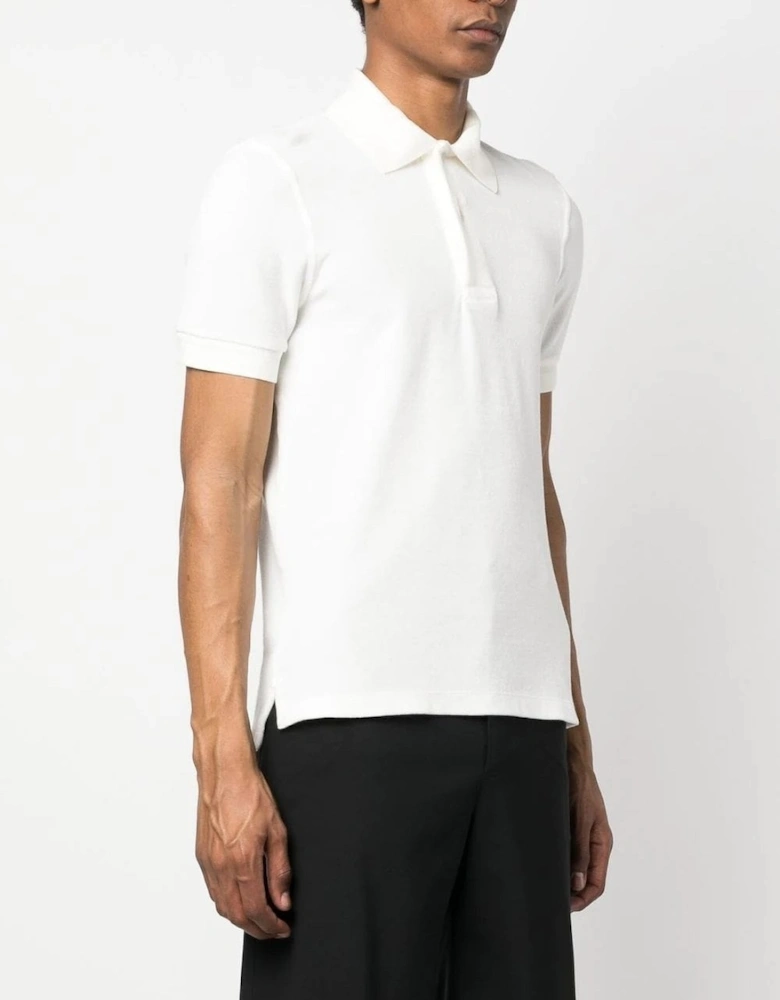 Towelling SS Polo Shirt White
