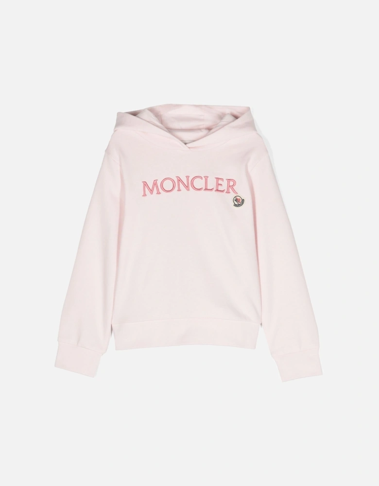 Kids Pullover Logo Hooded Top Pink