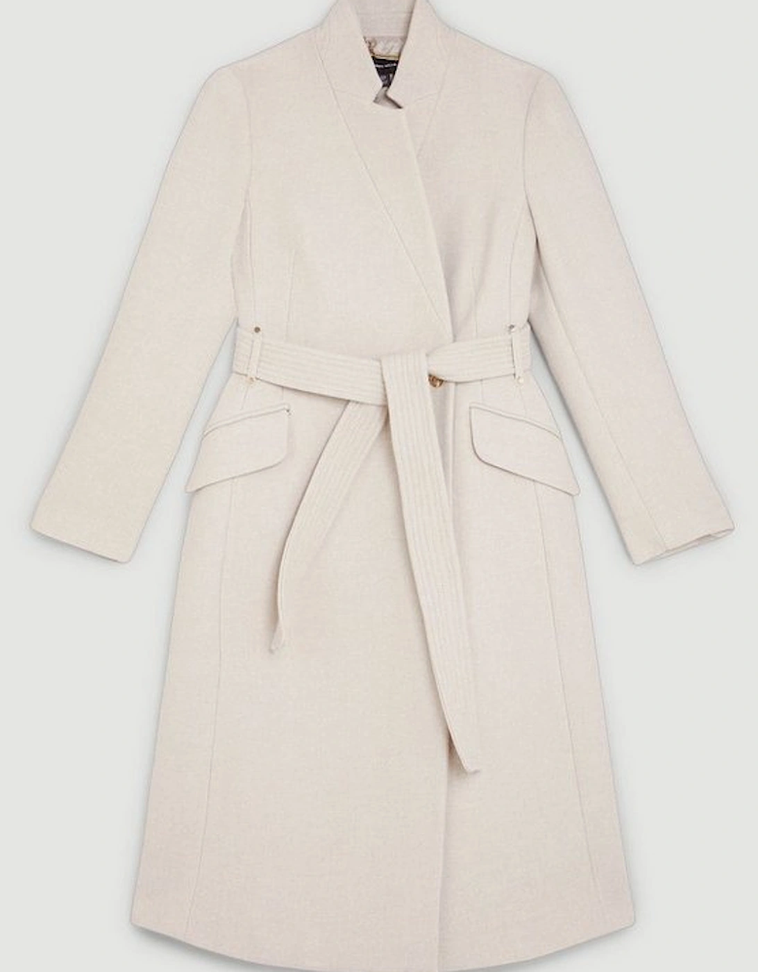 Italian Manteco Wool Forever Notch Neck Midi Coat