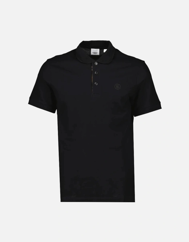 Branded Circle Logo Black Polo Shirt