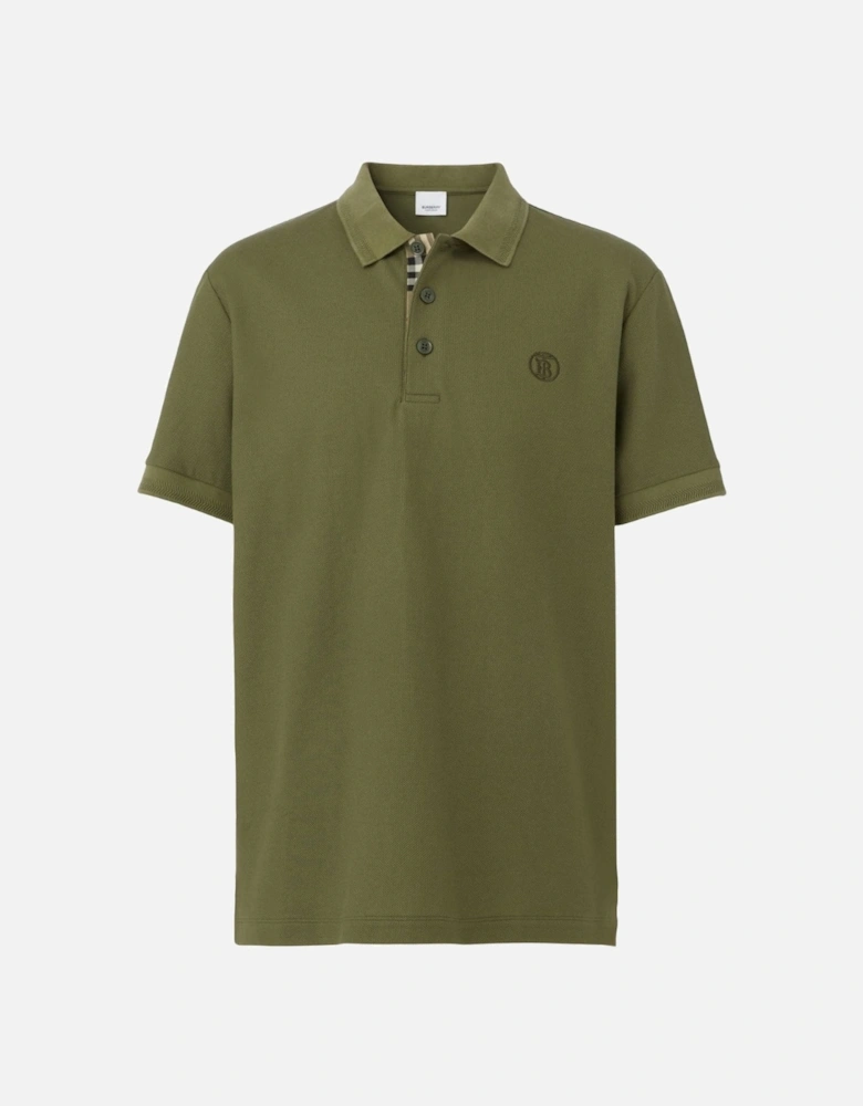 Branded Circle Logo Olive Polo Shirt