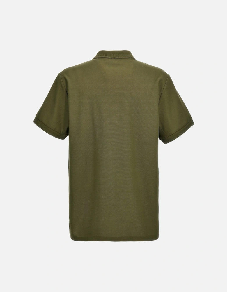 Branded Circle Logo Olive Polo Shirt