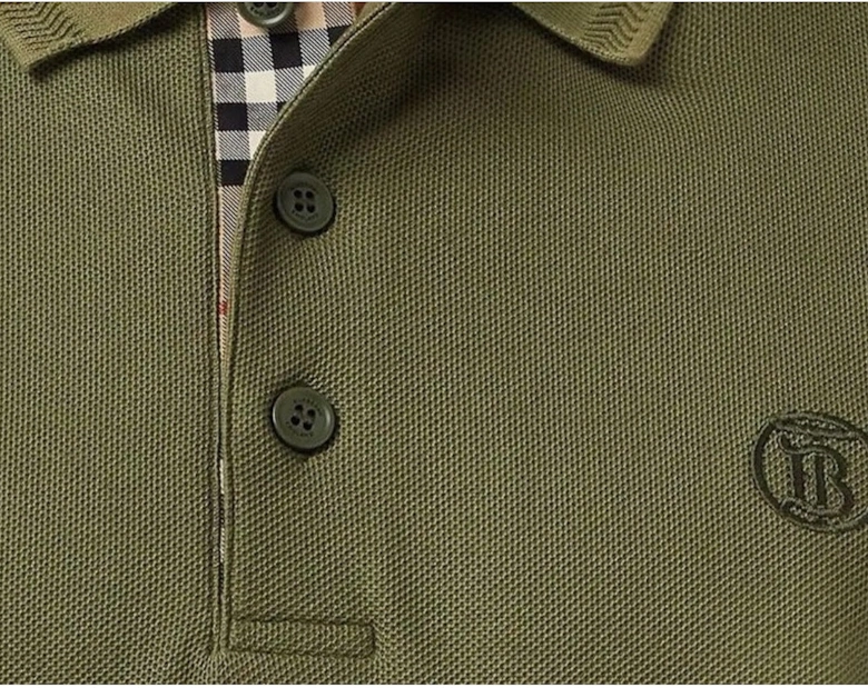 Branded Circle Logo Olive Polo Shirt