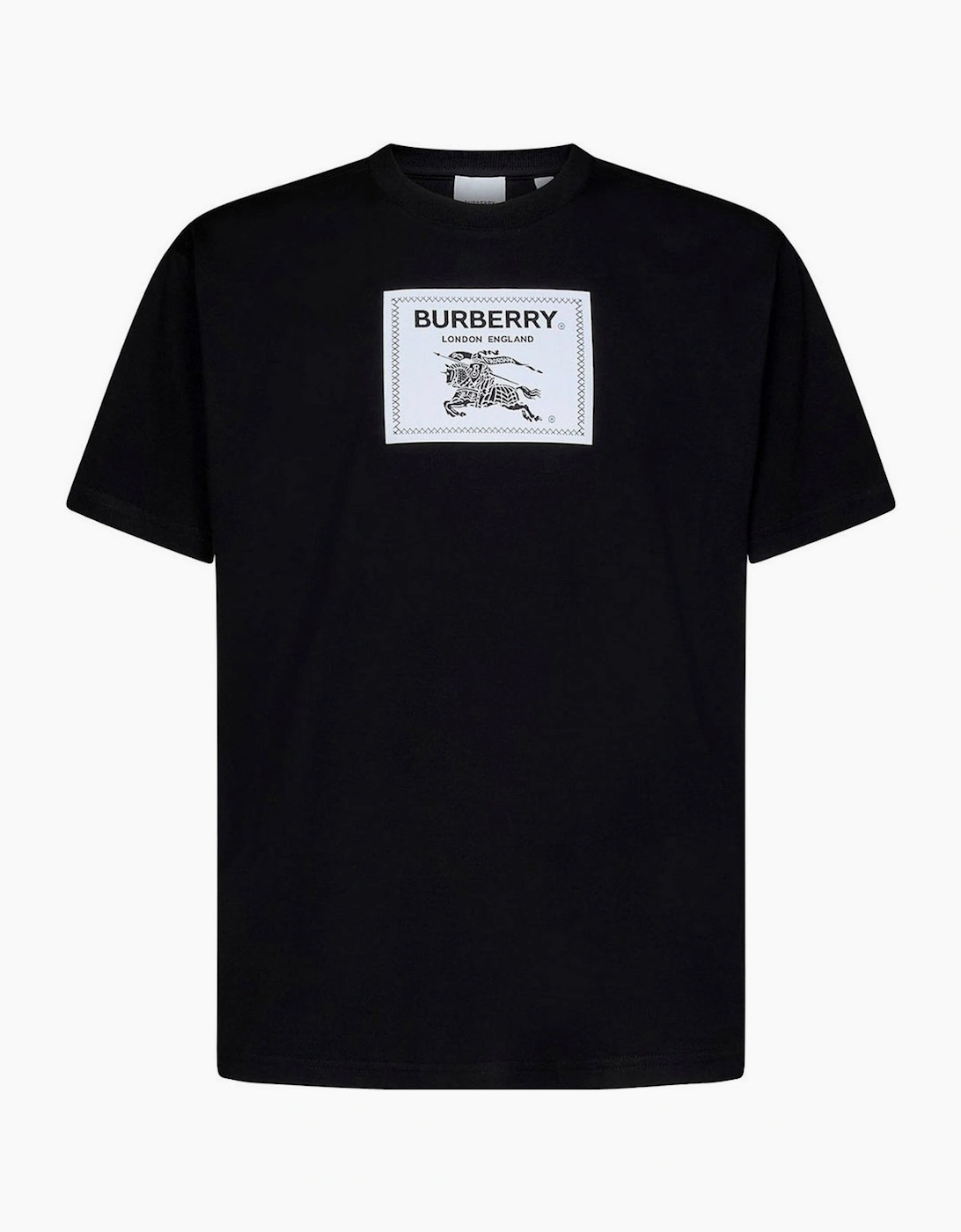 Men's Burberry Box Logo Black T-Shirt - Size: 34