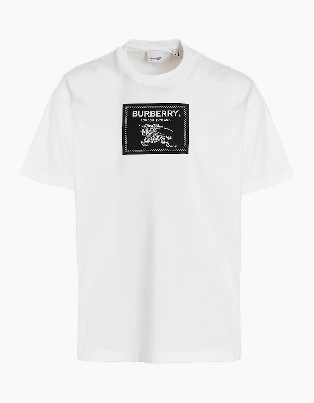 Men's Burberry Box Logo White T-Shirt - Size: 34