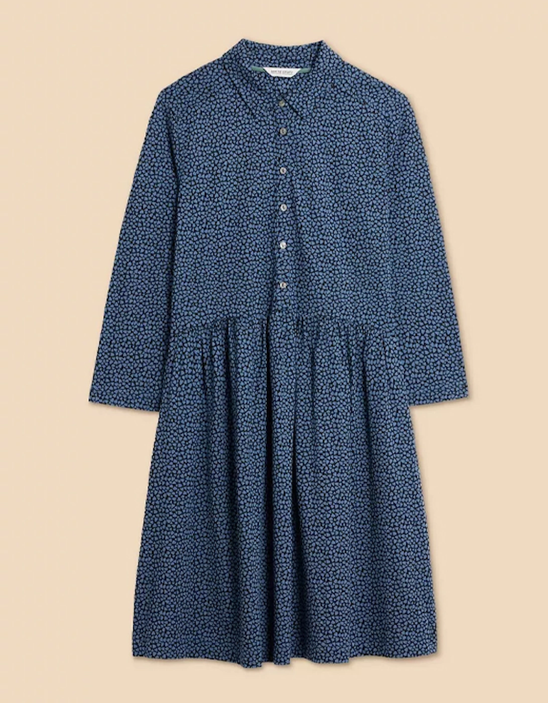 Petite Women's Everly Jersey Shirt Dress Blue Print