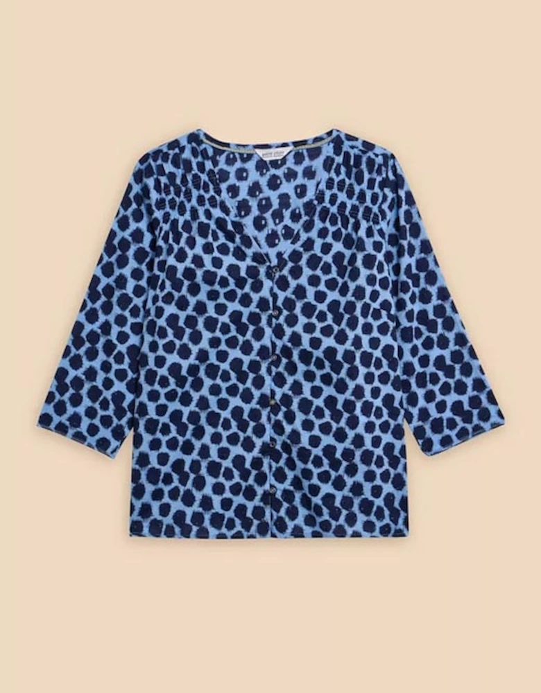 Women's Rae Organic Cotton Top Blue Print