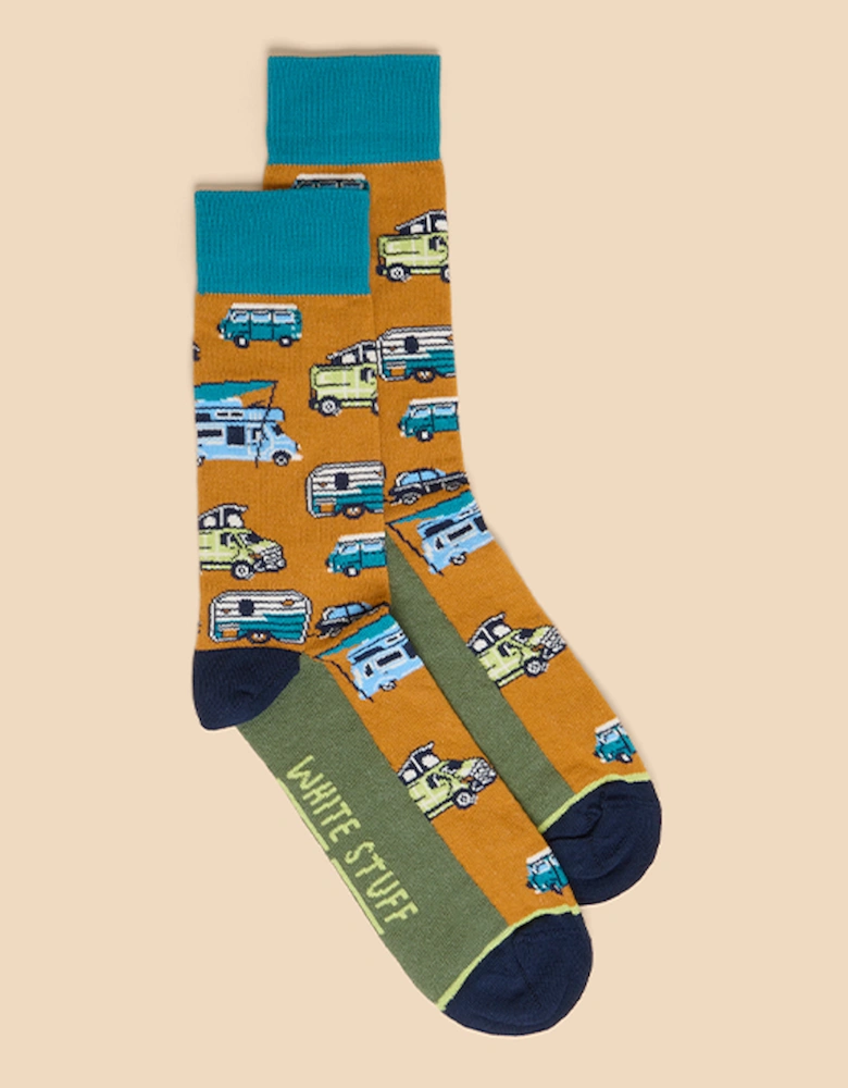 Men's Campervan Ankle Sock Yellow Multi