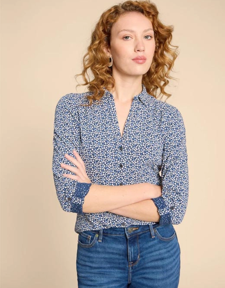 Women's Annie Jersey Shirt Blue Print