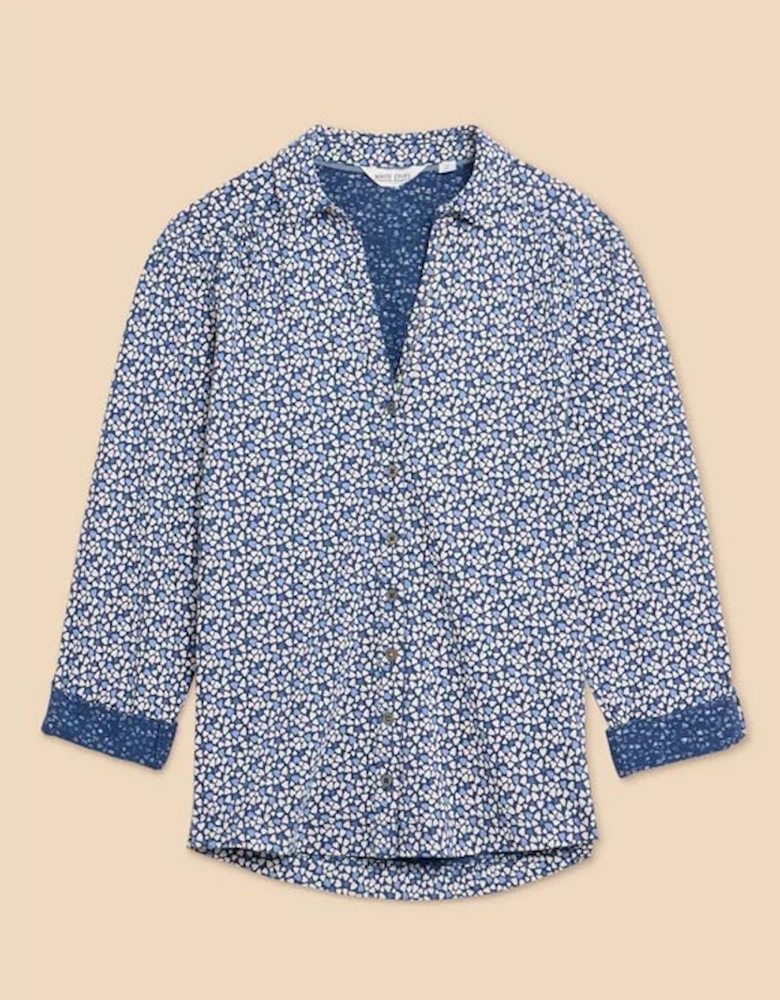 Women's Annie Jersey Shirt Blue Print