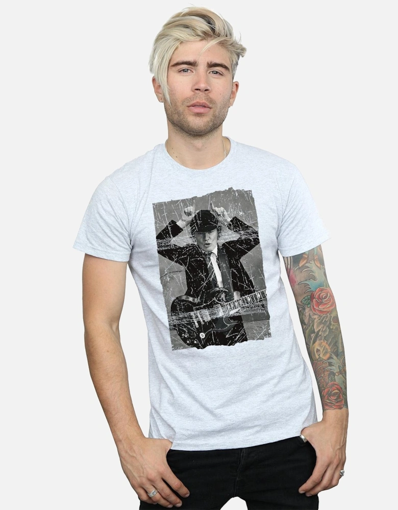 Mens Angus Young Distressed Photo T-Shirt