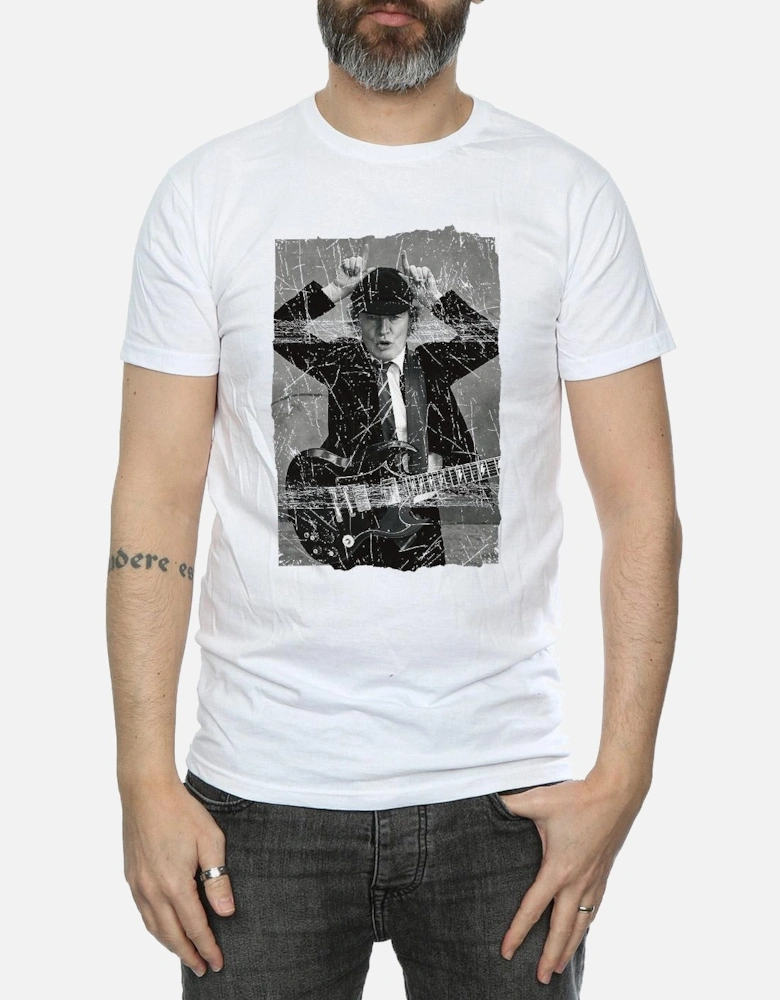 Mens Angus Young Distressed Photo T-Shirt