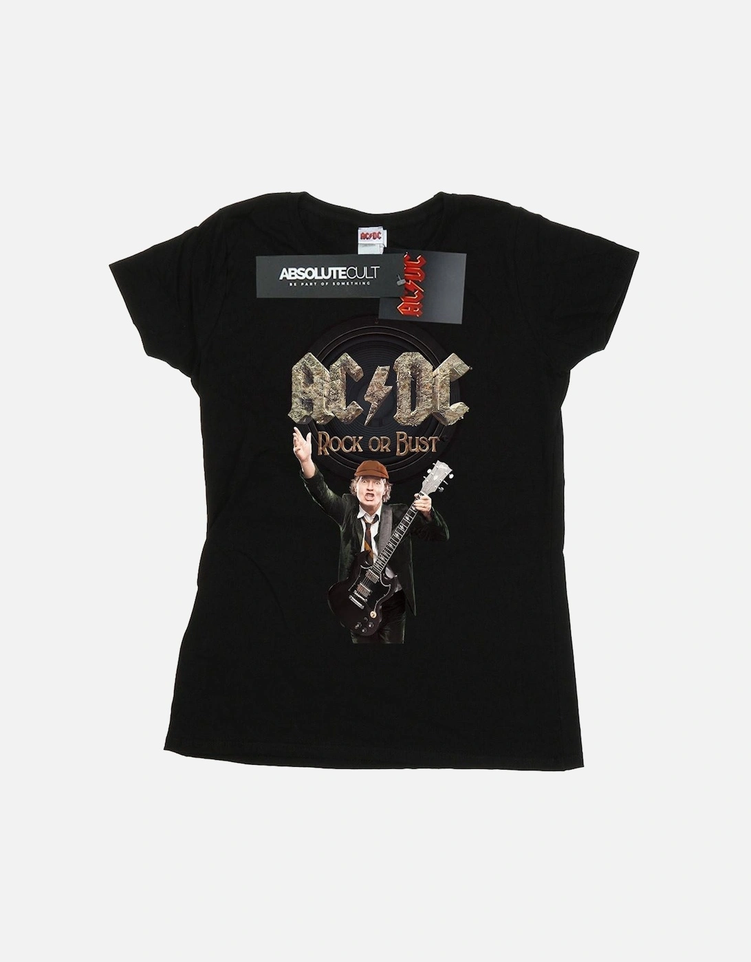 Womens/Ladies Rock Or Bust Angus Young Cotton T-Shirt, 5 of 4