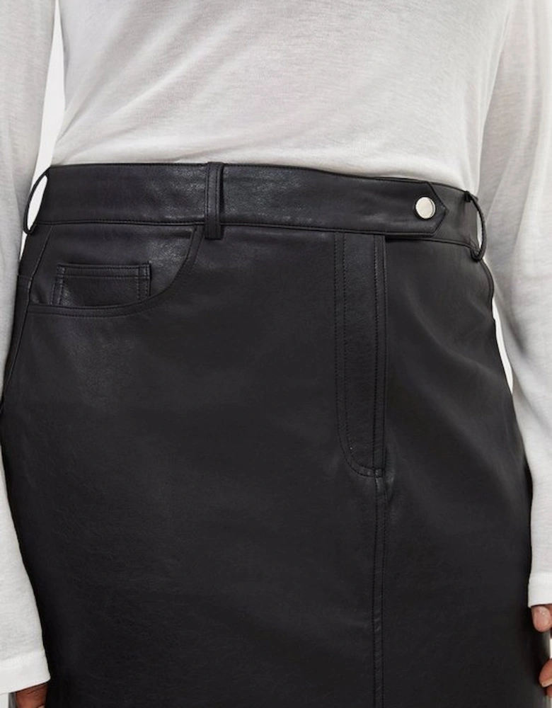 Plus Size Faux Leather Pencil Maxi Skirt