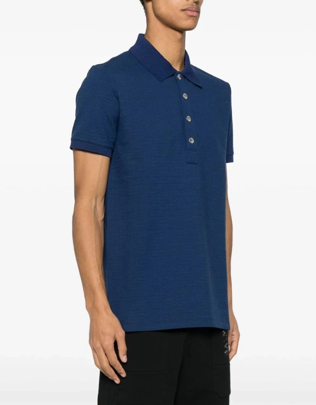 Monogram Cotton Pique Polo Blue