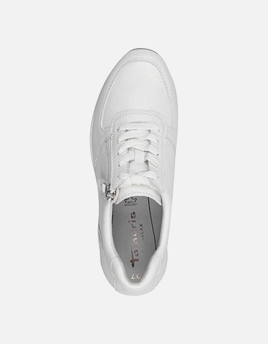 Women's Leather Sneaker White/Silver