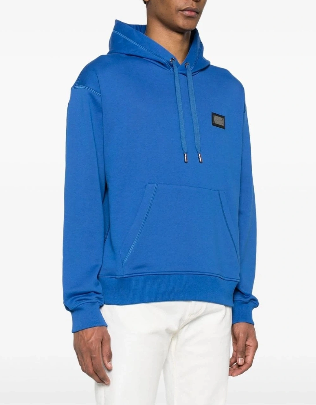 Essentials Plaque Hooded Top Blue