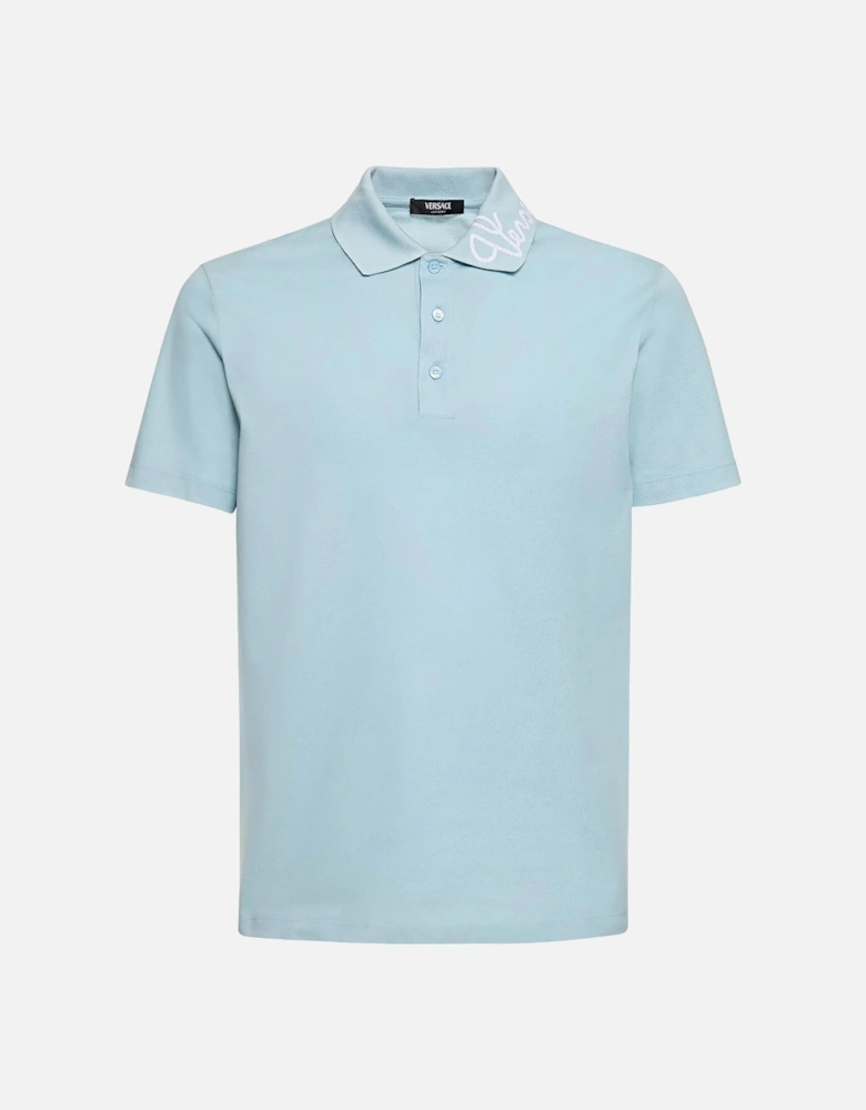 Greca Collar Polo Shirt Blue