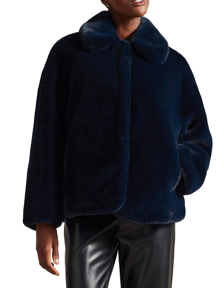 Liliam Faux Fur Hip Length Coat