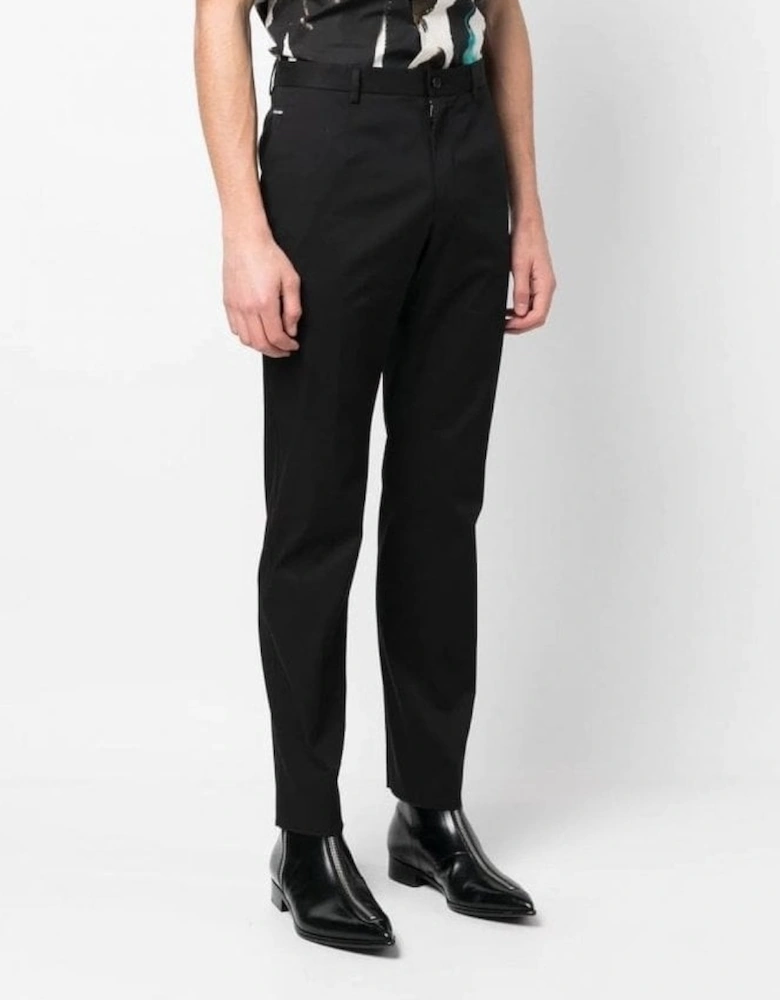 Cotton Plaque Chinos Black