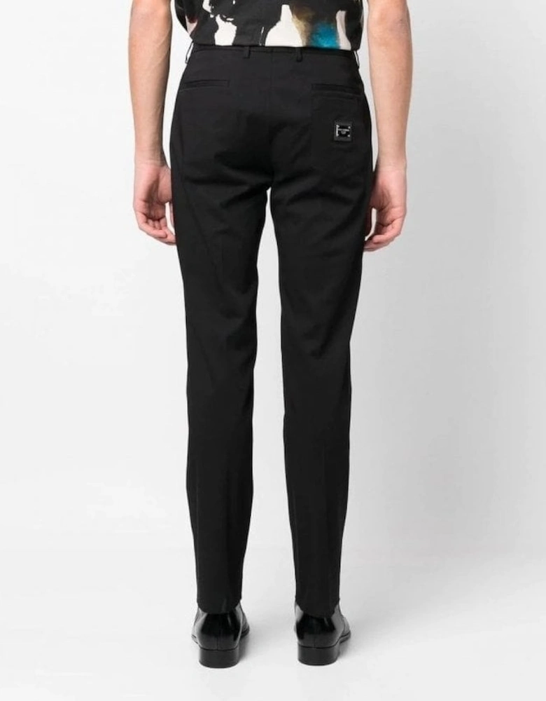 Cotton Plaque Chinos Black