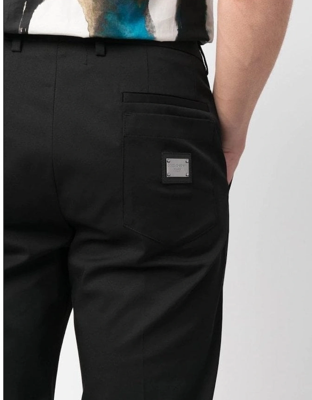 Cotton Plaque Chinos Black