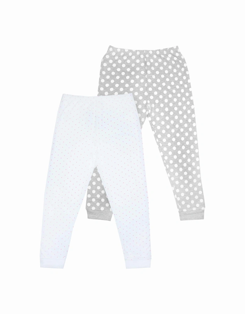 Girls Cotton Dotted Pyjama Bottoms (Pack of 2)