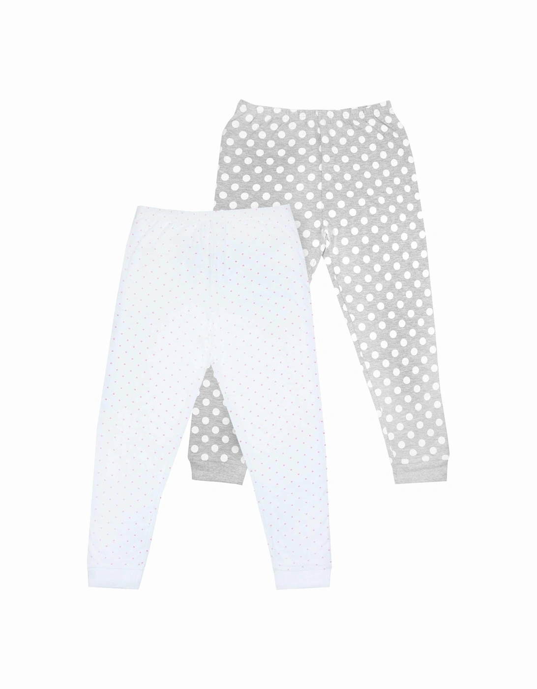 Girls Cotton Dotted Pyjama Bottoms (Pack of 2), 2 of 1