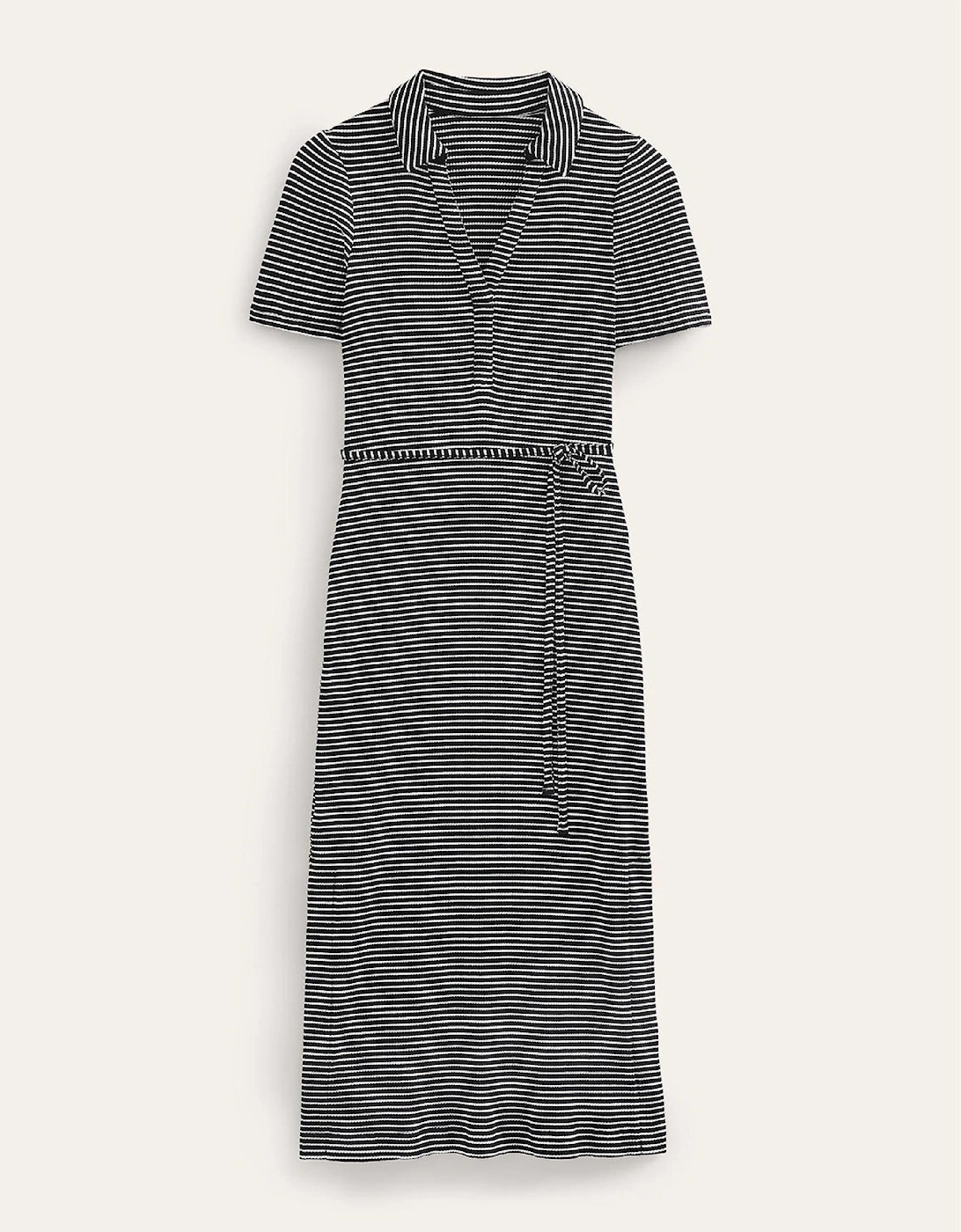 Ribbed-Jersey Midi Shirt Dress