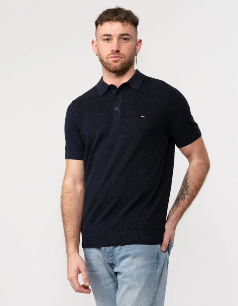 Chain Ridge Structure Mens Polo