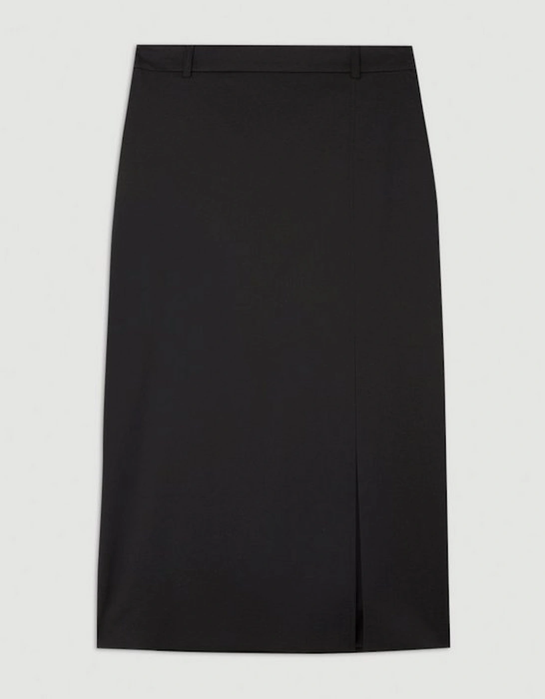Tailored Premium Twill Slit Detail Midi Skirt