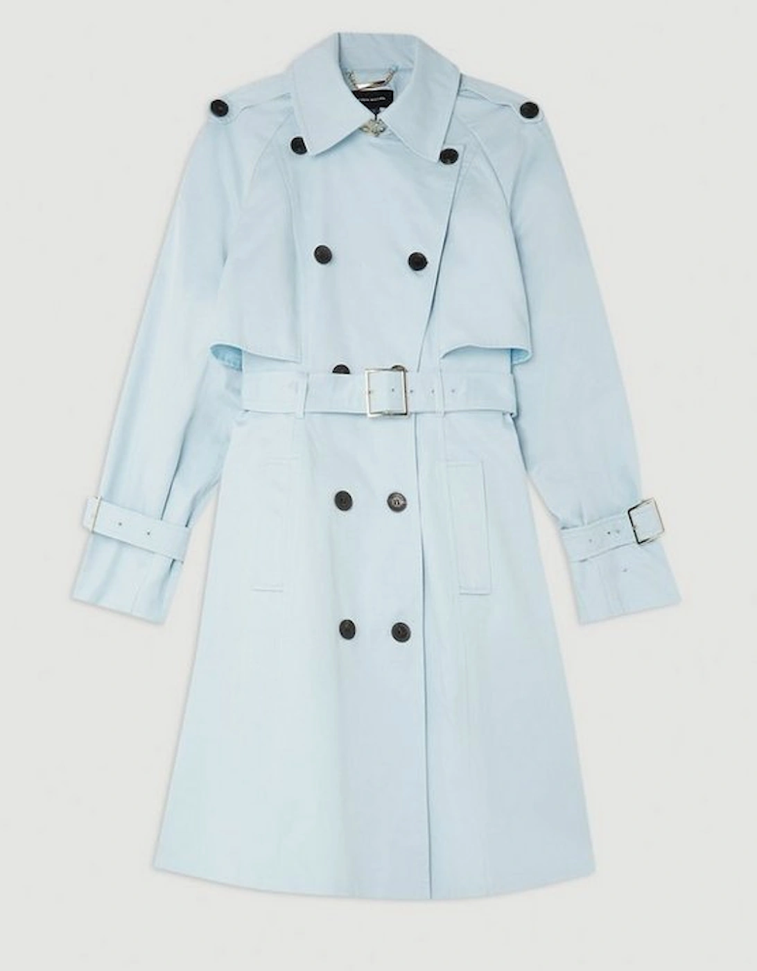 Tailored Full Skirt Midi Trench Coat