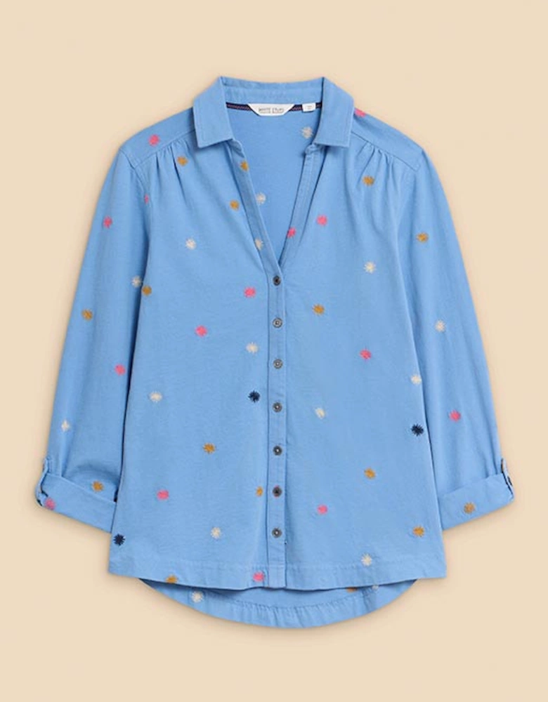 Women's Annie Embroidered Jersey Shirt Blue Multi